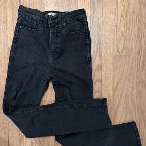 Madewell Stovepipe Jeans in Black Rinse Wash - Size 27 Tall